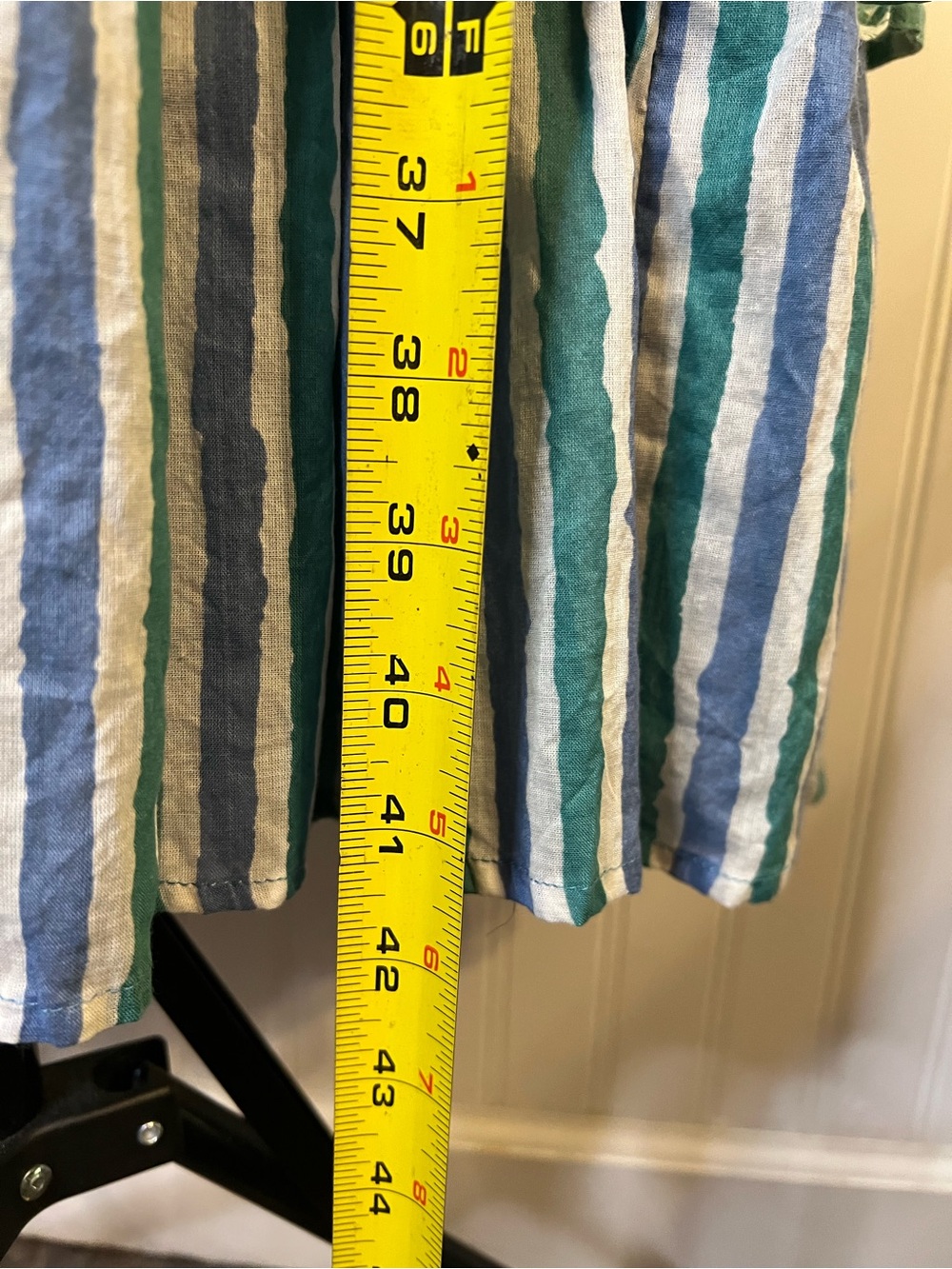 NWOT- Pomegranate Tiered Cotton Tie-Shoulder Dress in Blue and Green. Size M - Picture 8 of 8